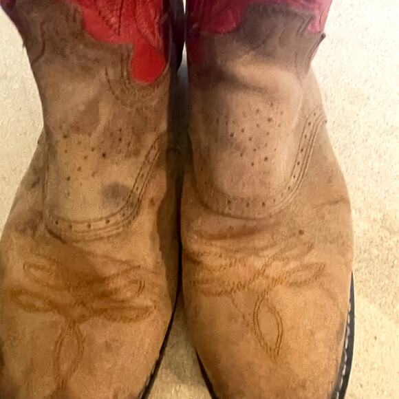 Justin Western Boots Size 6 D Red tan women Leather - Picture 7 of 11